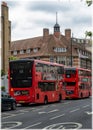 Double deckers on the streets of London Royalty Free Stock Photo