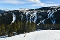 Double diamond trails at Breckenridge ski resort in winter time