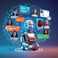 Futuristic AI Marketing Hub â Real-Time Personalization, Behavior Analytics & Neon Consumer Insights Royalty Free Stock Photo