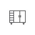 Double door Cupboard line icon Royalty Free Stock Photo