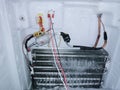 Double door refrigerator evaporator part. Royalty Free Stock Photo