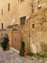 Double door way found in narrow streets of Valleta, Malta Royalty Free Stock Photo