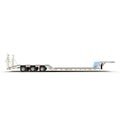 Double Drop Lowboy Tri Axle Trailer on white. Side view. 3D illustration Royalty Free Stock Photo