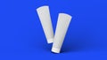 Double dynamic toothpaste mockup on blue background. 3D Rendering