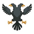 Double eagle heraldic Byzantium symbol wing and beak black feathers Royalty Free Stock Photo