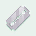 Double Edge Razor Blade Vector Icon Illustration. Shaving Tools Vector. Flat Cartoon Style Suitable for Web Landing Page, Banner,