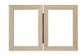 Double empty photo frame made by wood on white background Royalty Free Stock Photo