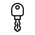 double ended key line icon vector illustration