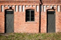 Double entrance in old factory Royalty Free Stock Photo