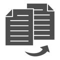 Double entry bookkeeping solid icon, Black bookkeeping concept, Two similar bookkeeper reports sign on white background