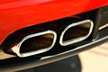 Double exhaust of a sports car Royalty Free Stock Photo