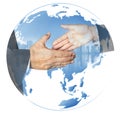 Double exposure of Business handshake concept Royalty Free Stock Photo