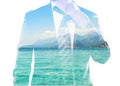 Double exposure of businessman Royalty Free Stock Photo