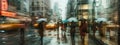 Double exposure of a city street and rainfall.