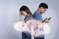 Double exposure of couple with relationship problems and broken heart Royalty Free Stock Photo