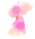 Double exposure Illustration of pregnant woman. Royalty Free Stock Photo