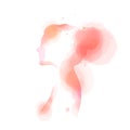 Double exposure illustration. Woman silhouette plus abstract water color painted. Digital art painting.Vector illustration Royalty Free Stock Photo