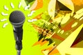 Double Exposure Microphone.The Future Ideas Royalty Free Stock Photo