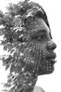 A double exposure portrait of a profile Royalty Free Stock Photo