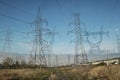 Double Exposure of Pylons ina field