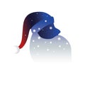 Double exposure of Santa clause and winter. Vector illustration decorative design Royalty Free Stock Photo