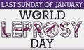 Double Exposure Text with Bacillus Promoting World Leprosy Day, Vector Illustration