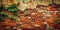 A Double Exposure of a Weathered Red Brick Wall Capturing Urban Grit and Decay in a Grungy Texture Royalty Free Stock Photo