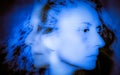 double exposure of woman portrait split personality Royalty Free Stock Photo