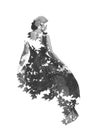 Double exposure of woman and tree Royalty Free Stock Photo