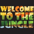 double exposure of word welcome to the jungle. Vector illustration decorative design