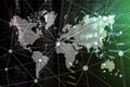 Double exposure world map. Global business and financial market concept Royalty Free Stock Photo