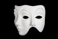 Double face white mask isolated over black Royalty Free Stock Photo