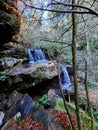 Double Falls Hidden Passage Loop Trail Pickett State Park Waterfall Royalty Free Stock Photo