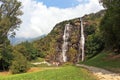 Double falls in mountains of northern Italy Royalty Free Stock Photo