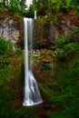 Double falls in silver falls state park in Oregon during early spring Royalty Free Stock Photo