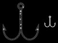 Double Fish Hook Icon - Wire Frame Mesh with Lightspots Royalty Free Stock Photo