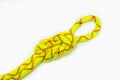 Double Flemish loop or figure eight 8 knot or spider hitch use for attaching rope to climbing harness and create a Royalty Free Stock Photo