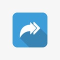 Double forward arrow icon. Email forward symbol. File share sign. Usage for web and mobile