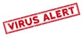 Double Framed Scratched Virus Alert Rectangle Watermark