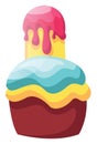Double frosted cupcakeillustration vector Royalty Free Stock Photo