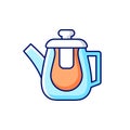 Double glass teapot RGB color icon Royalty Free Stock Photo