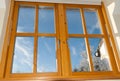 Double glazed wooden window