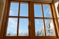 Double glazed wooden window