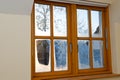 Double glazed wooden window