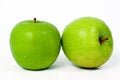 Double green apple isolated on white background