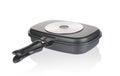 Double grill pan with non-stick multi usage on white background Royalty Free Stock Photo