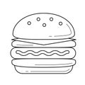 Double hamburger vector line icon.