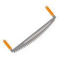 Double hand saw icon cartoon vector. Garden tool