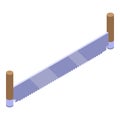 Double hand saw icon, isometric style