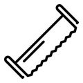 Double hand saw icon, outline style